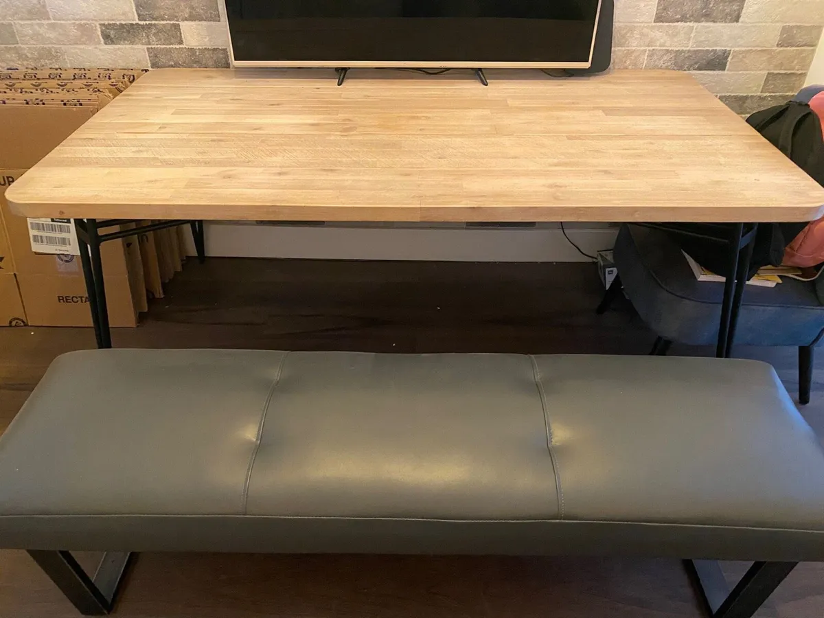 Dining room table and bench - Image 2