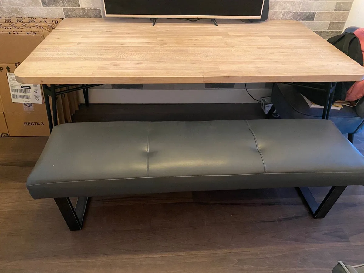 Dining room table and bench - Image 1