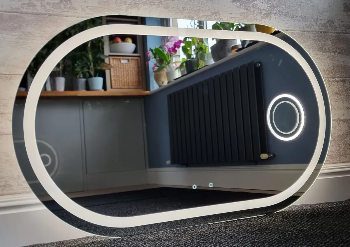 LED Bathroom Mirror Makeup Cosmetic Wi-Fi Weather - Image 3