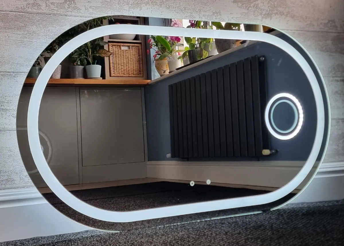 LED Bathroom Mirror Makeup Cosmetic Wi-Fi Weather - Image 2