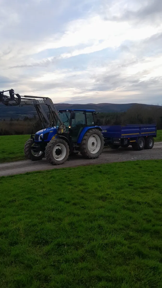 Tractor and 12 ton Tipping trailer for hire - Image 2