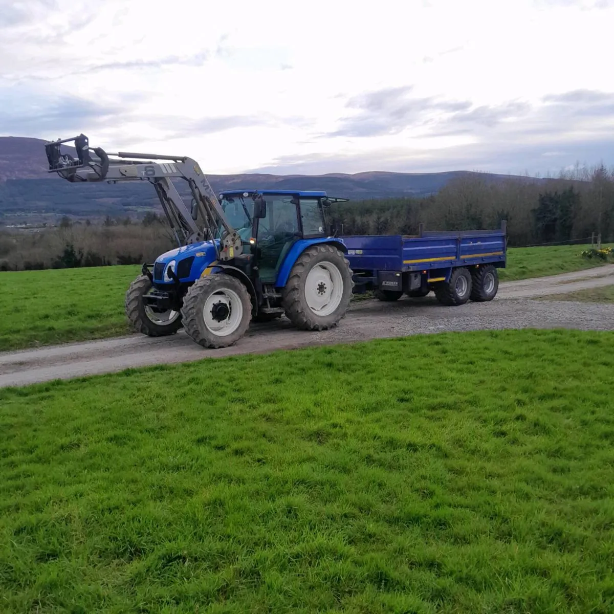 Tractor and 12 ton Tipping trailer for hire - Image 3