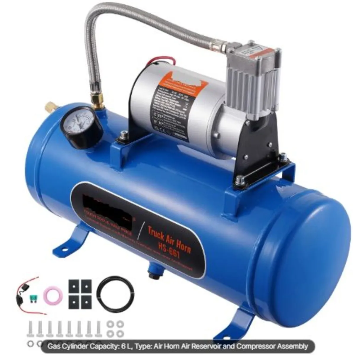 12V Air Compressor with Tank 1.6 Gallon/6 L,Train - Image 1