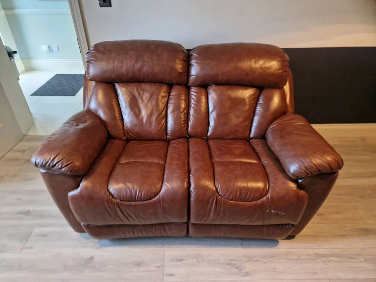 Leather Recliner 2 Seater Sofa - Image 1