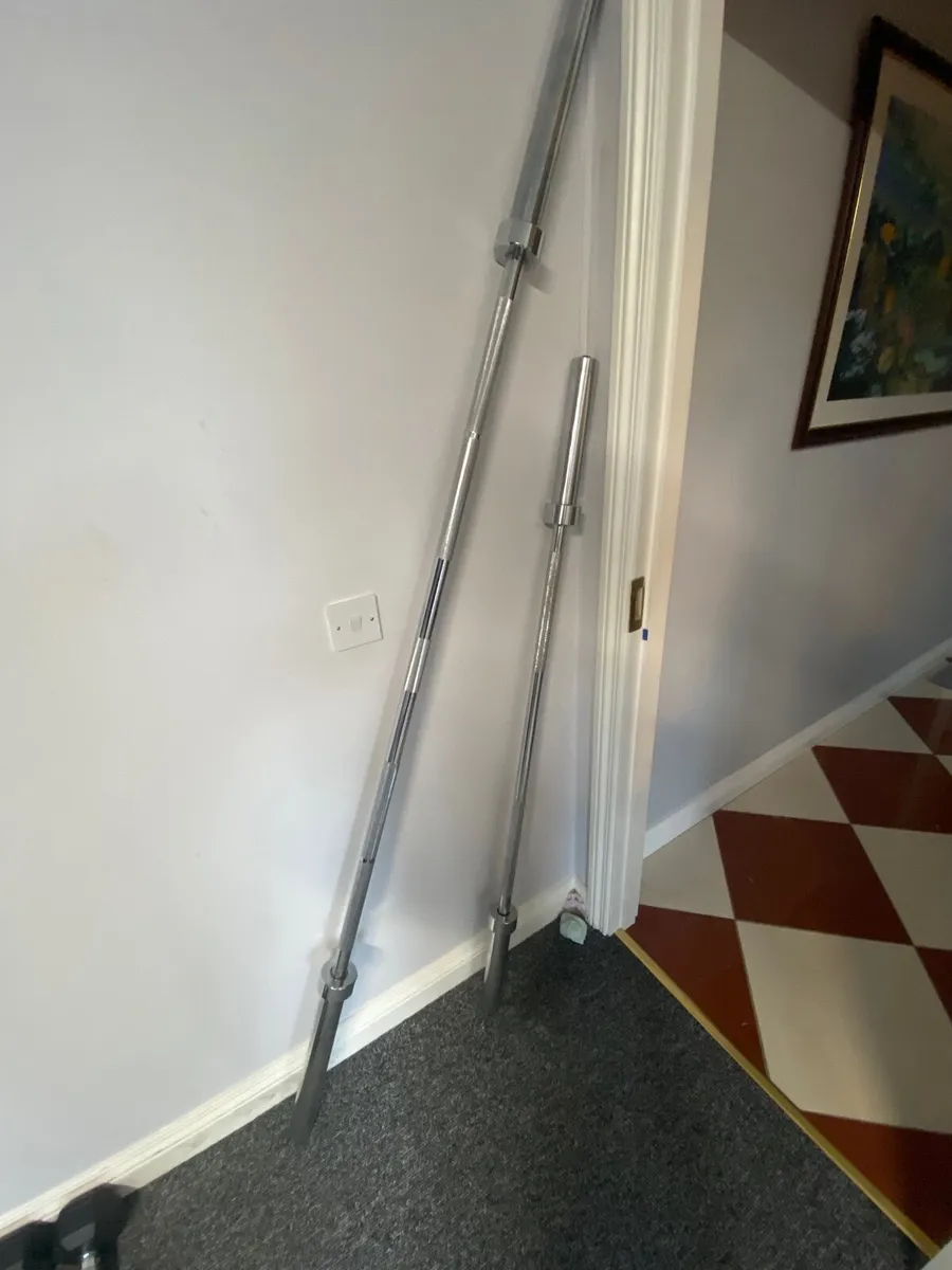 10kg and 15 kg barbells