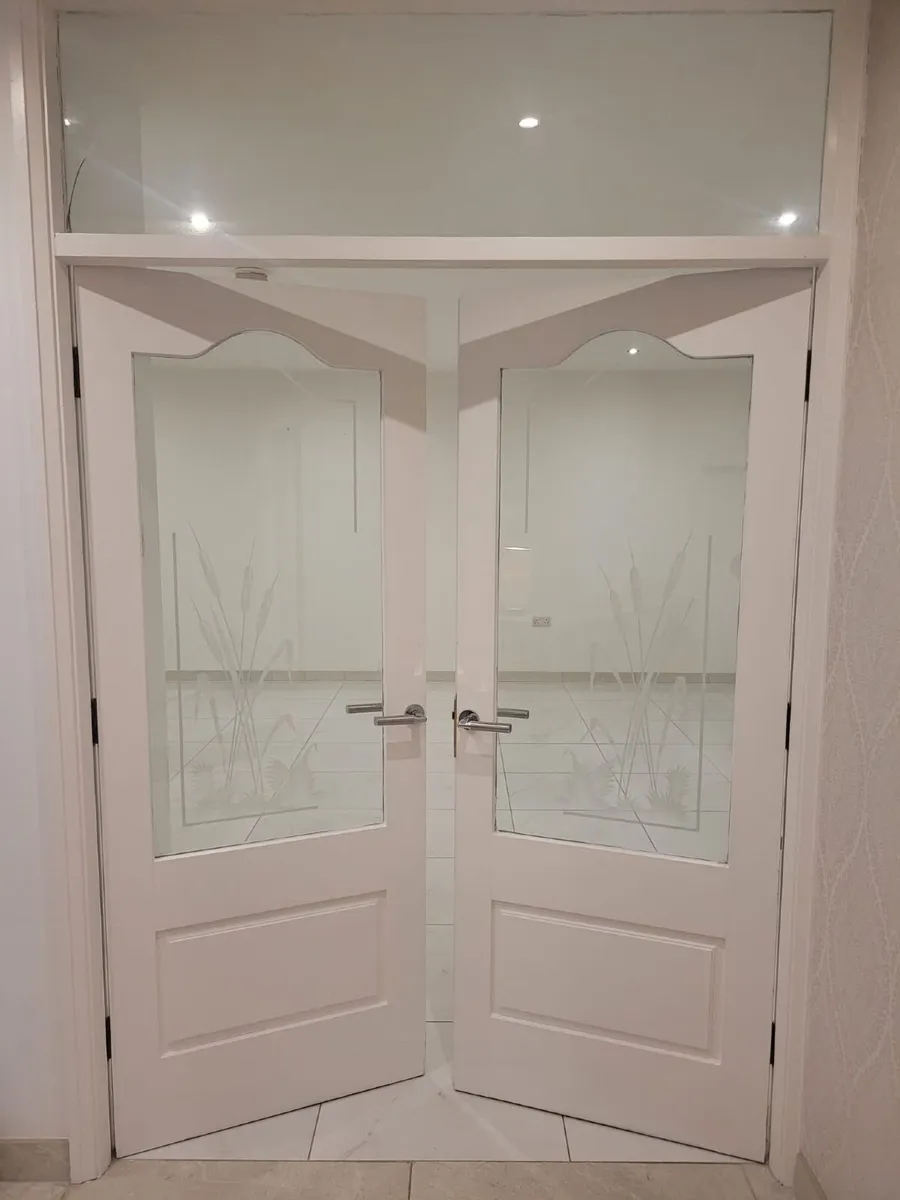 Internal Wooden Double Glass Doors - Image 1