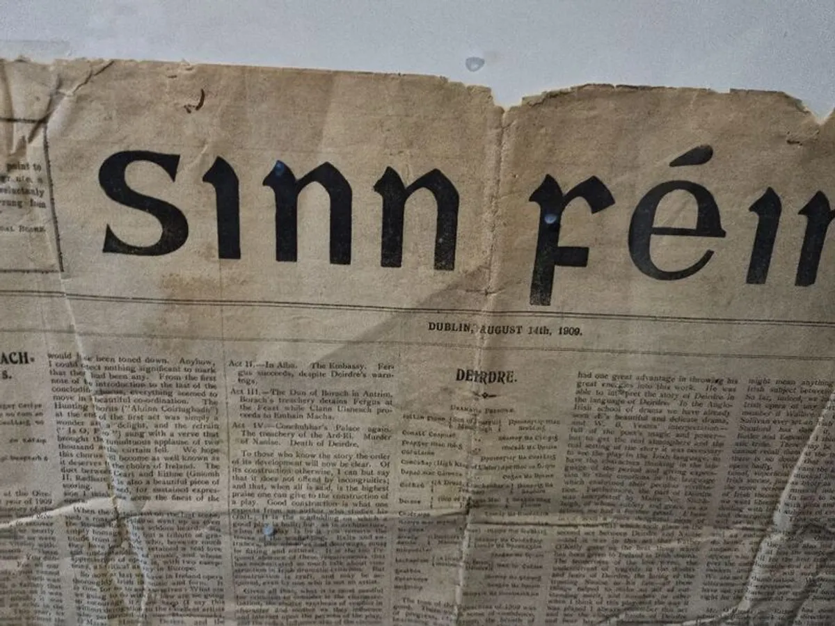 Antique framed Sinn Fein paper. All offers considered. - Image 4