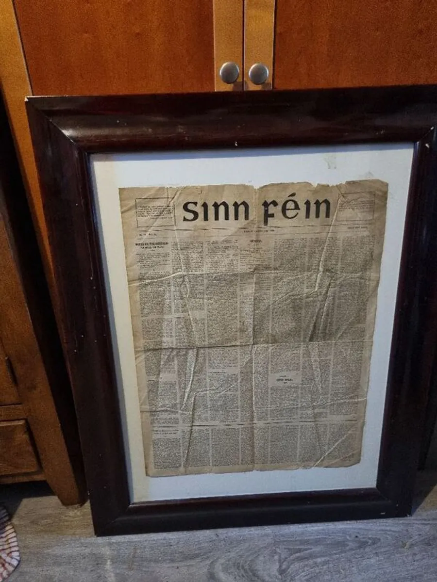 Antique framed Sinn Fein paper. All offers considered. - Image 1