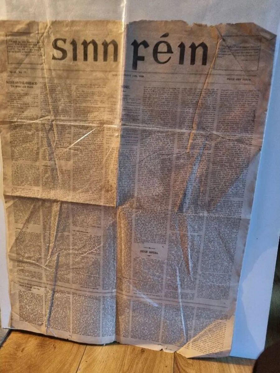 Antique framed Sinn Fein paper. All offers considered. - Image 2