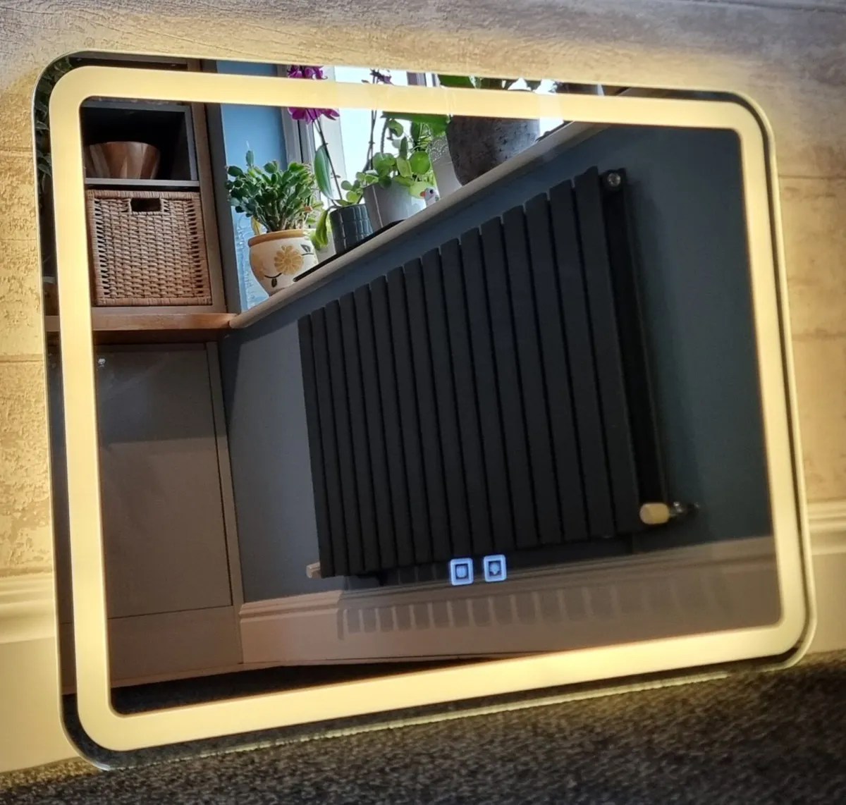 LED Bathroom Mirror Demister Antifog 80x60cm - Image 2