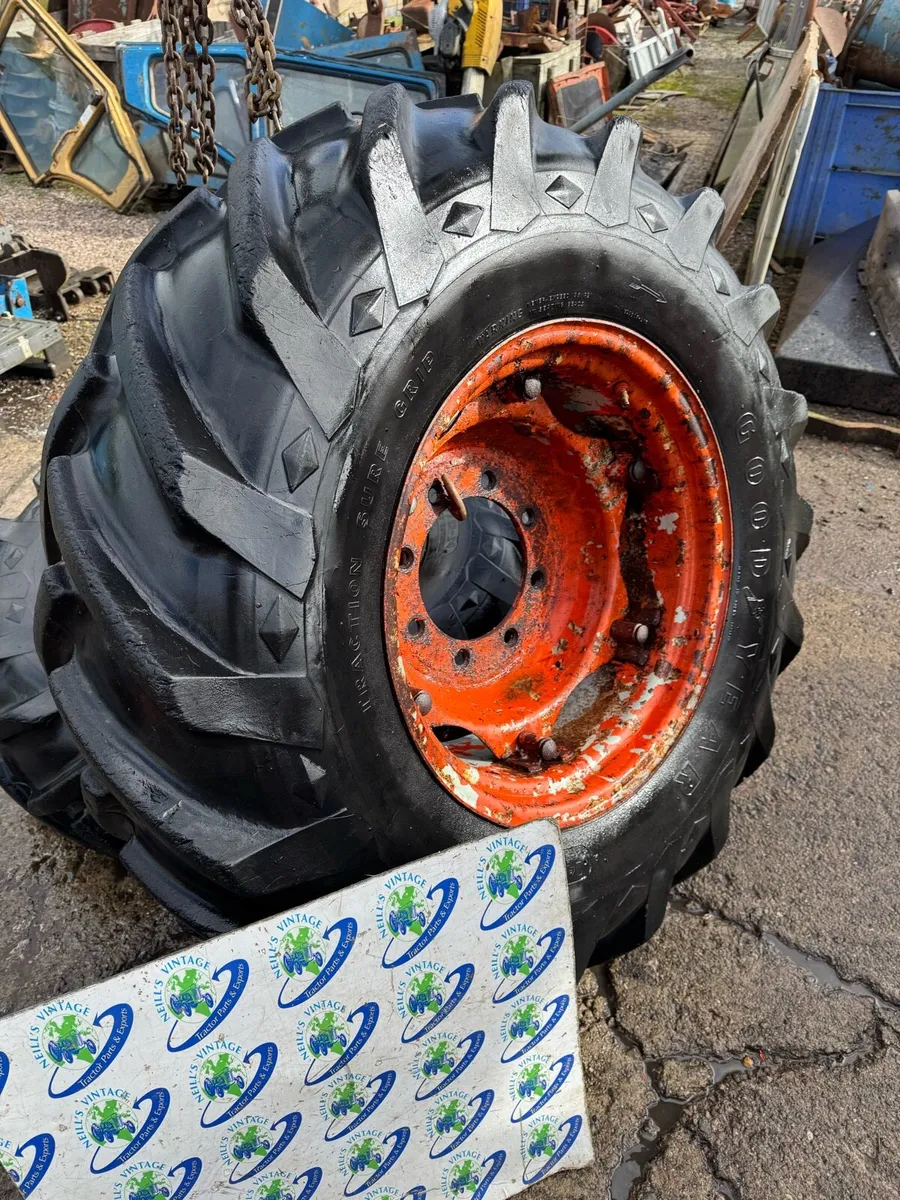 Selection of 14.9/24 Goodyear Diamond Tyres & Rims - Image 4