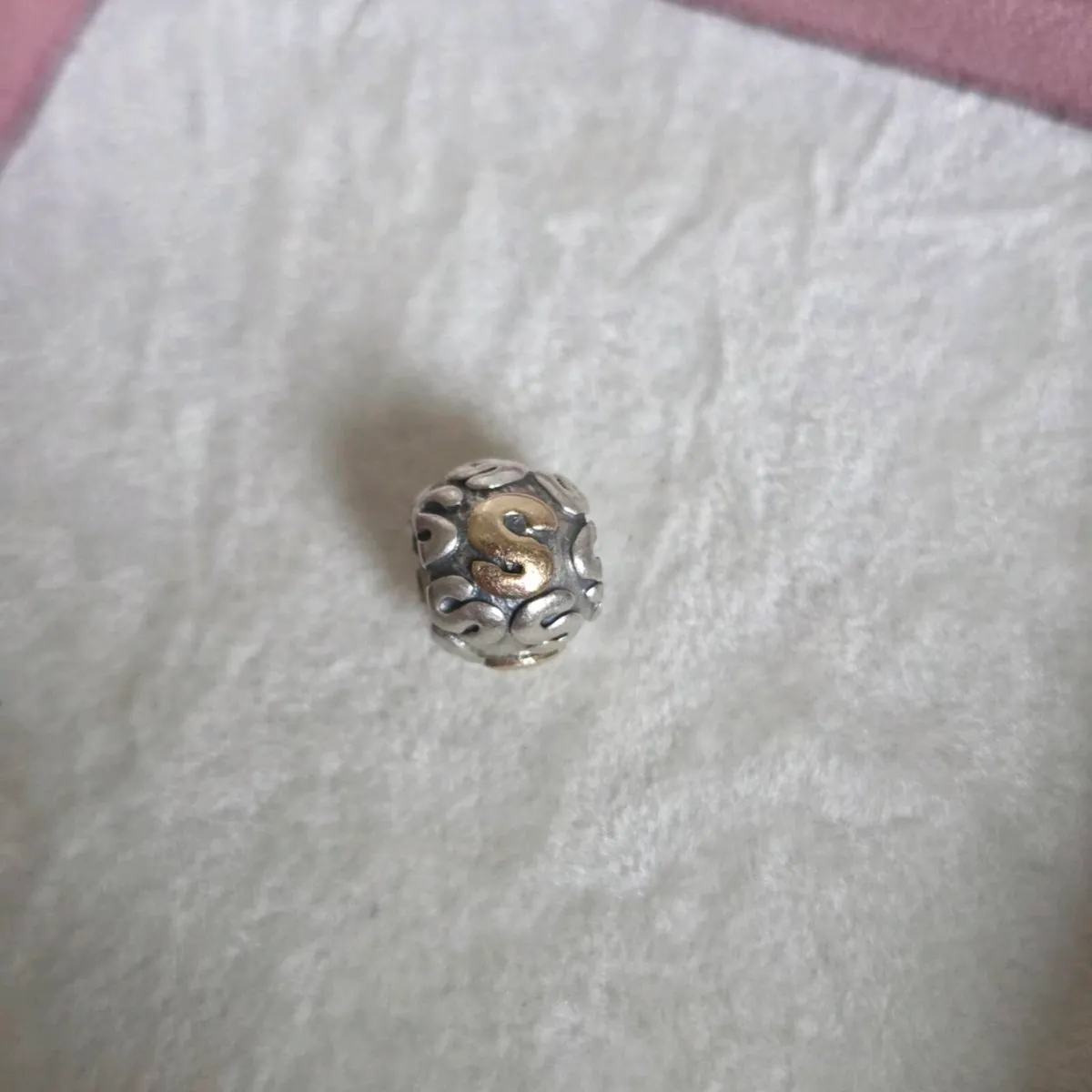 Pandora sterling silver and 14k gold alphabet bead - Image 1