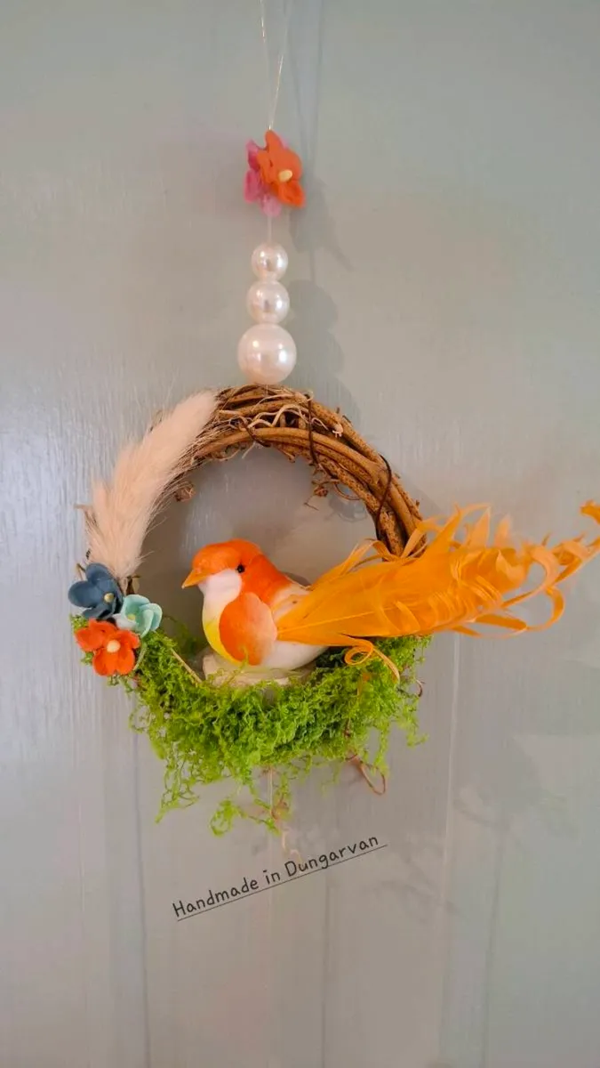 Handmade Hanging Bird Wreath - Image 4