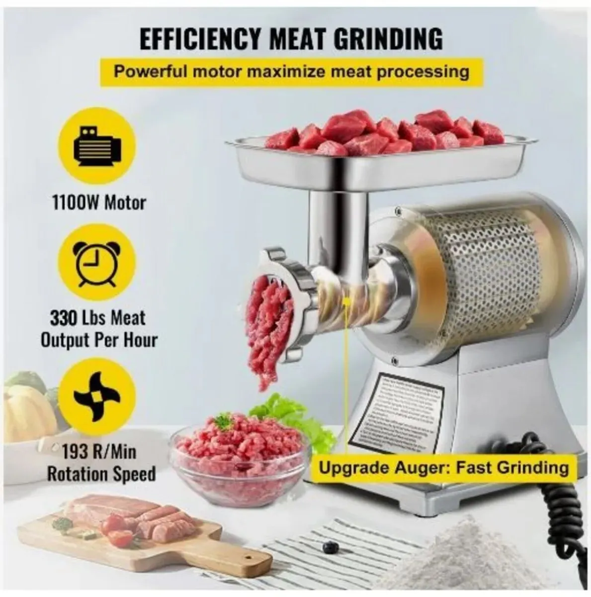Commercial Electric Meat Mincer Grinder 1100W - Image 4