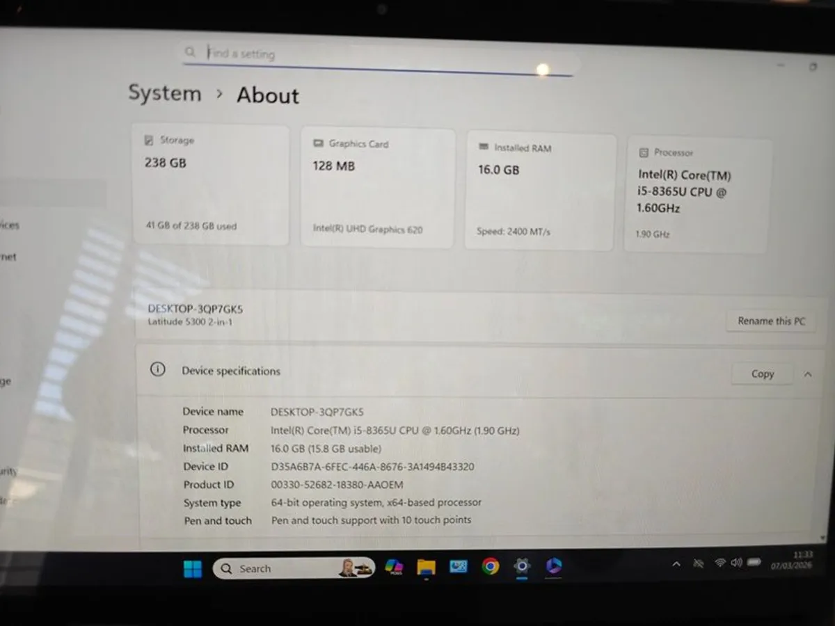 Dell Latitude 5300 2in1 | i5 | 16GB | Touch - Image 3