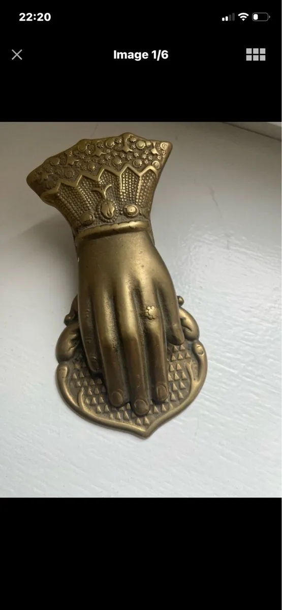 Brass Victorian Ladies Fingers  Paper Clip/ Holder - Image 1