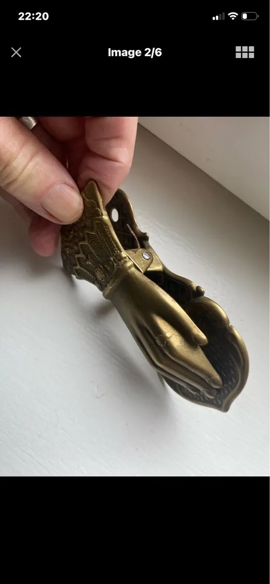 Brass Victorian Ladies Fingers  Paper Clip/ Holder - Image 2