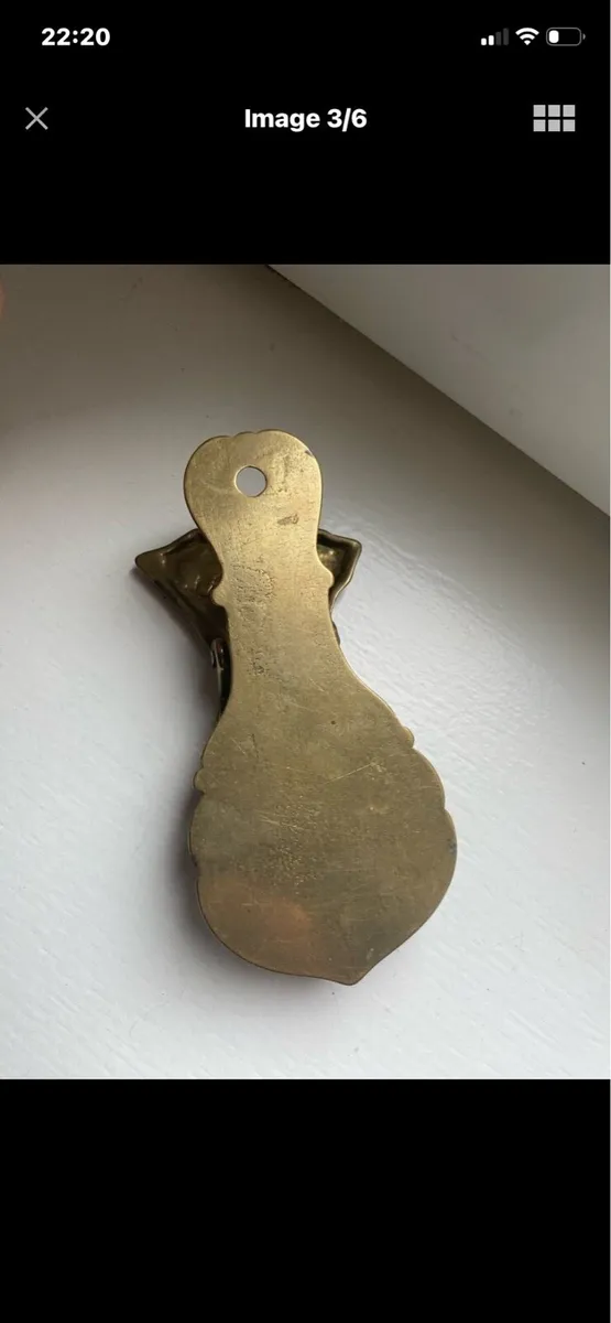 Brass Victorian Ladies Fingers  Paper Clip/ Holder - Image 3