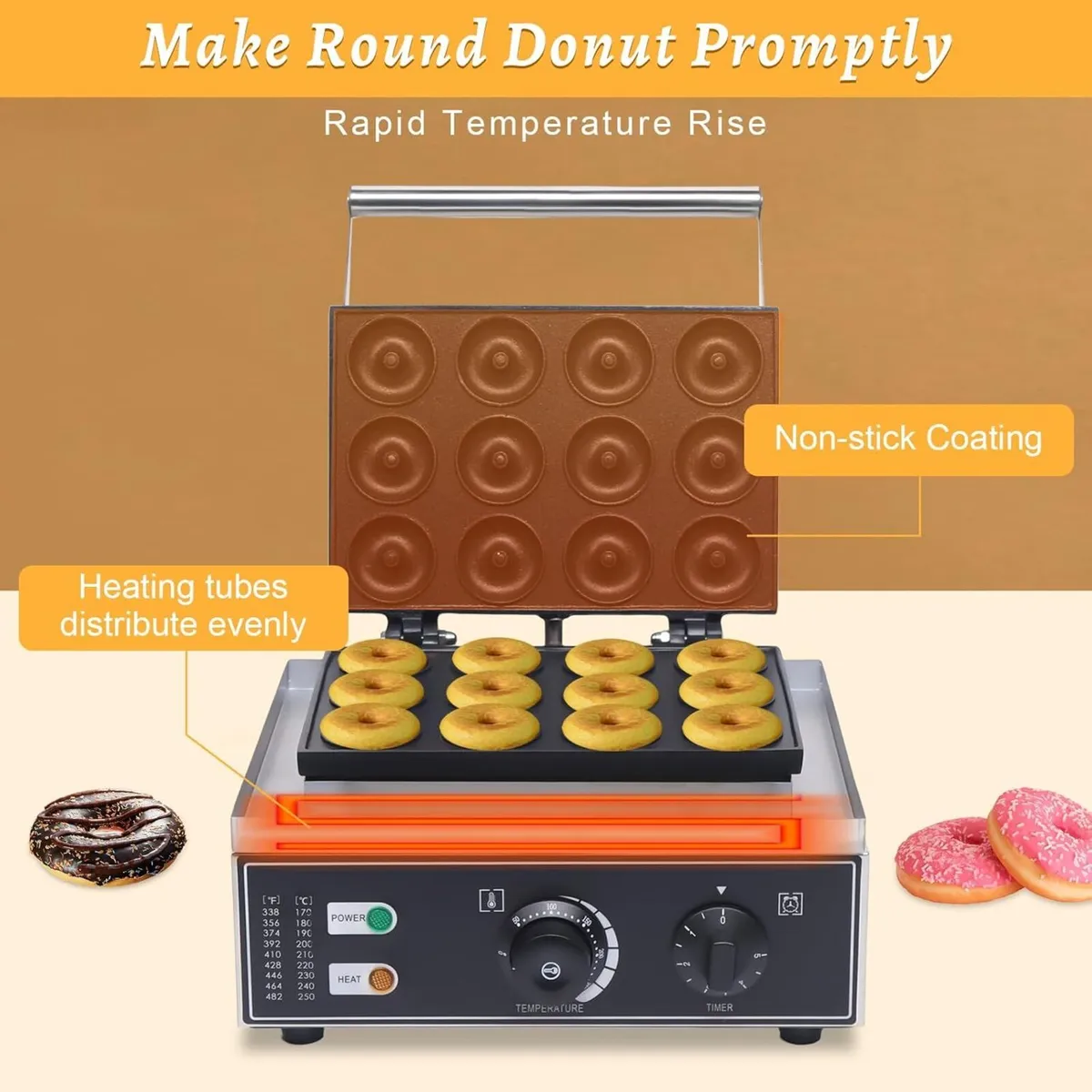 Electric Waffle and Donut Maker Commercial Use - Image 4