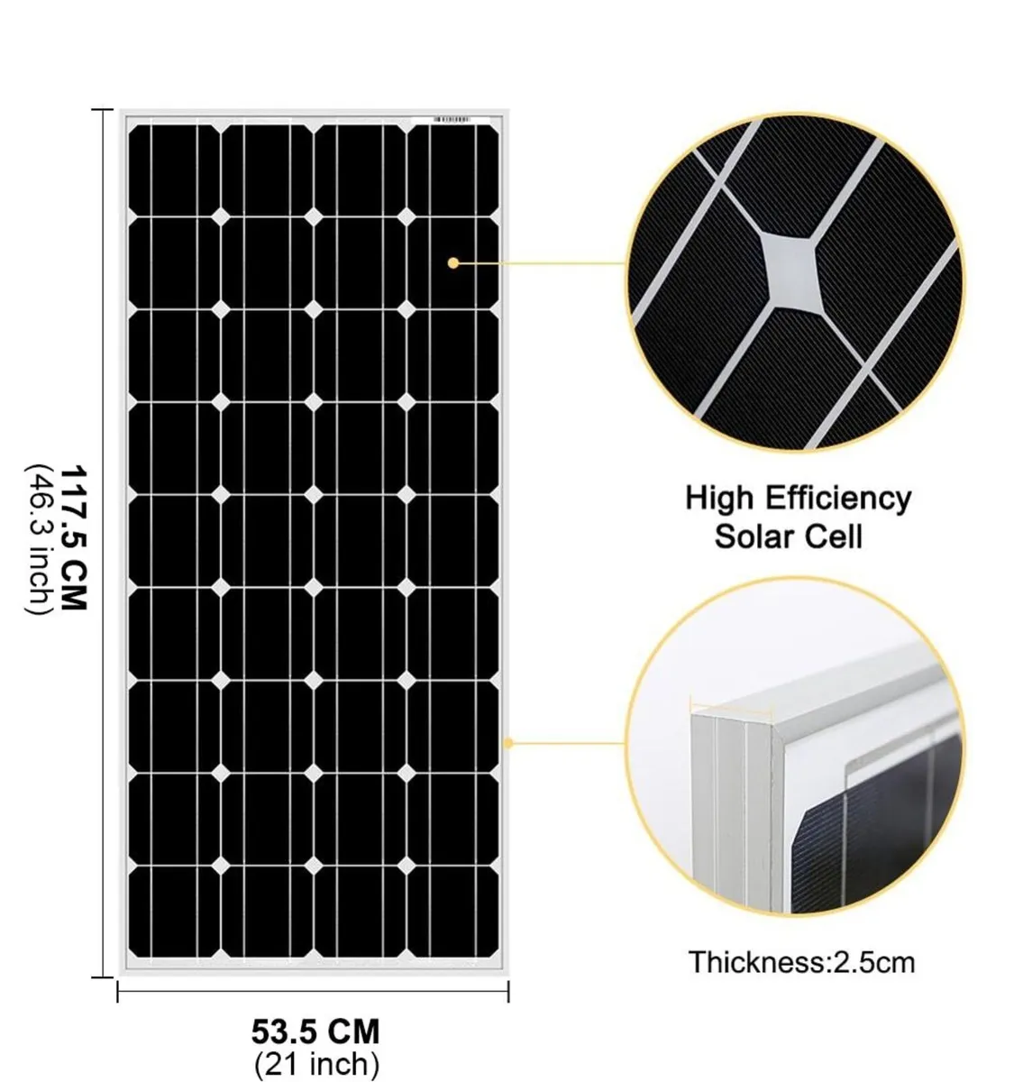 100W 12V Solar Panel for boat cruiser barge yacht - Image 4