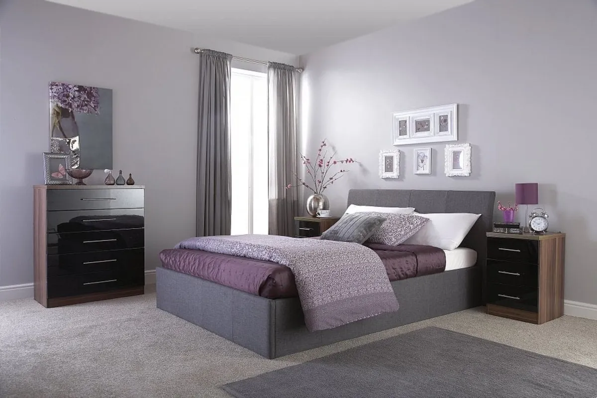 Alaska Grey Fabric Ottoman Bed Frame - Image 1
