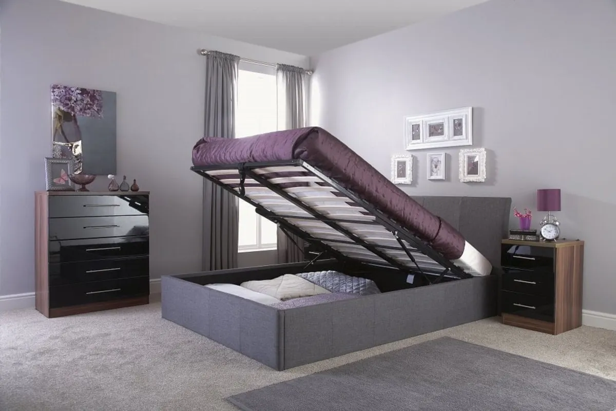 Alaska Grey Fabric Ottoman Bed Frame - Image 4
