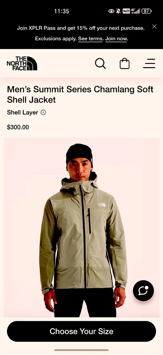 Brand new grey North face Softshell jacket Large