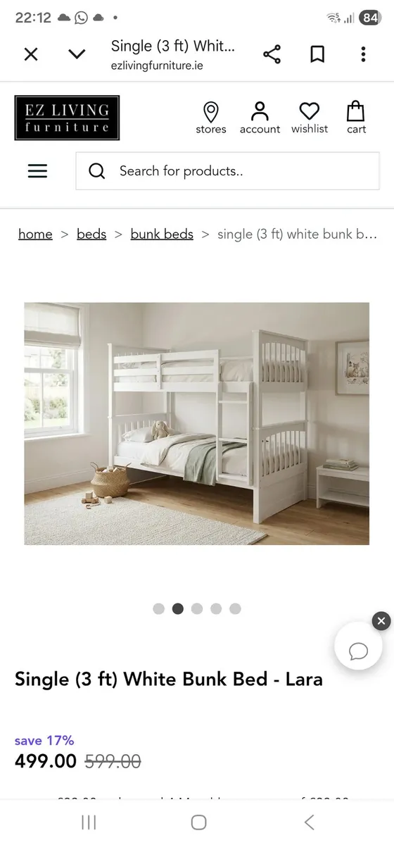 Cream bunk bed - Image 4