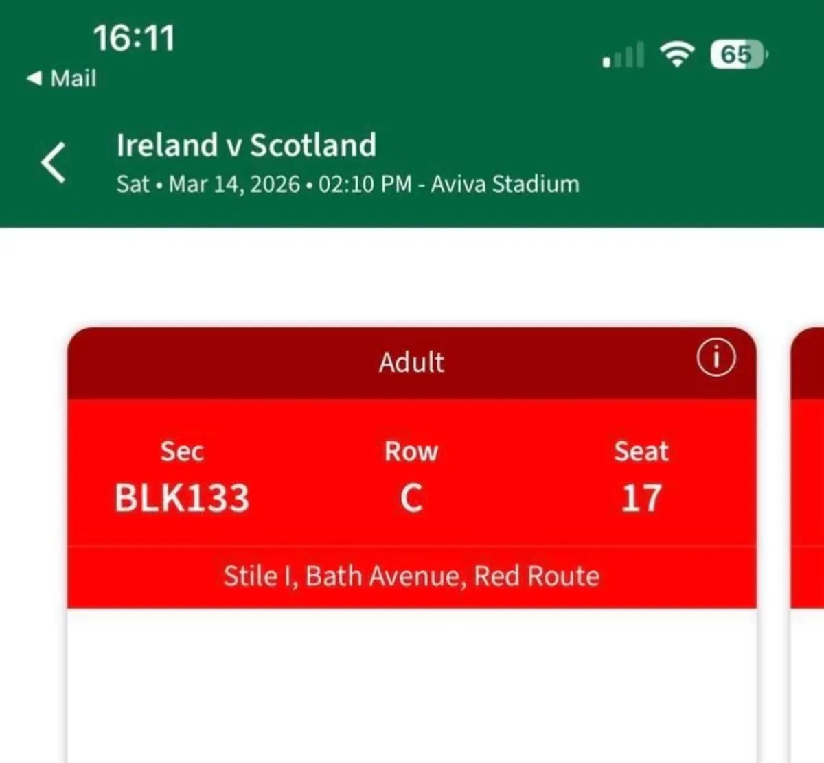 Rugby match tickets - Image 2