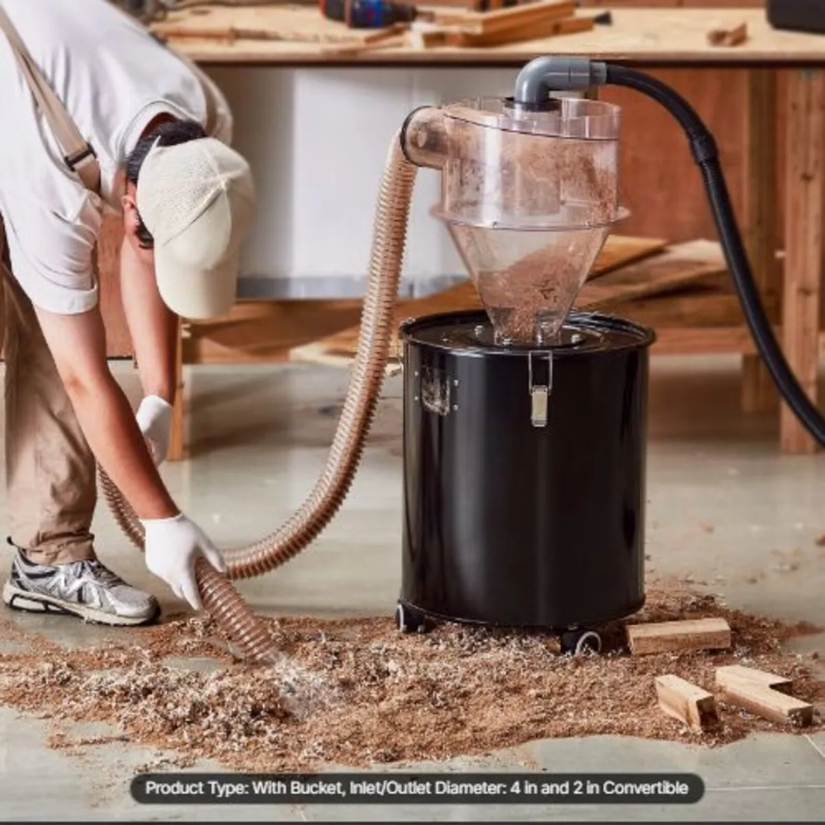 Cyclone Dust Separator with Metal Tank, 4"Retrofit - Image 3