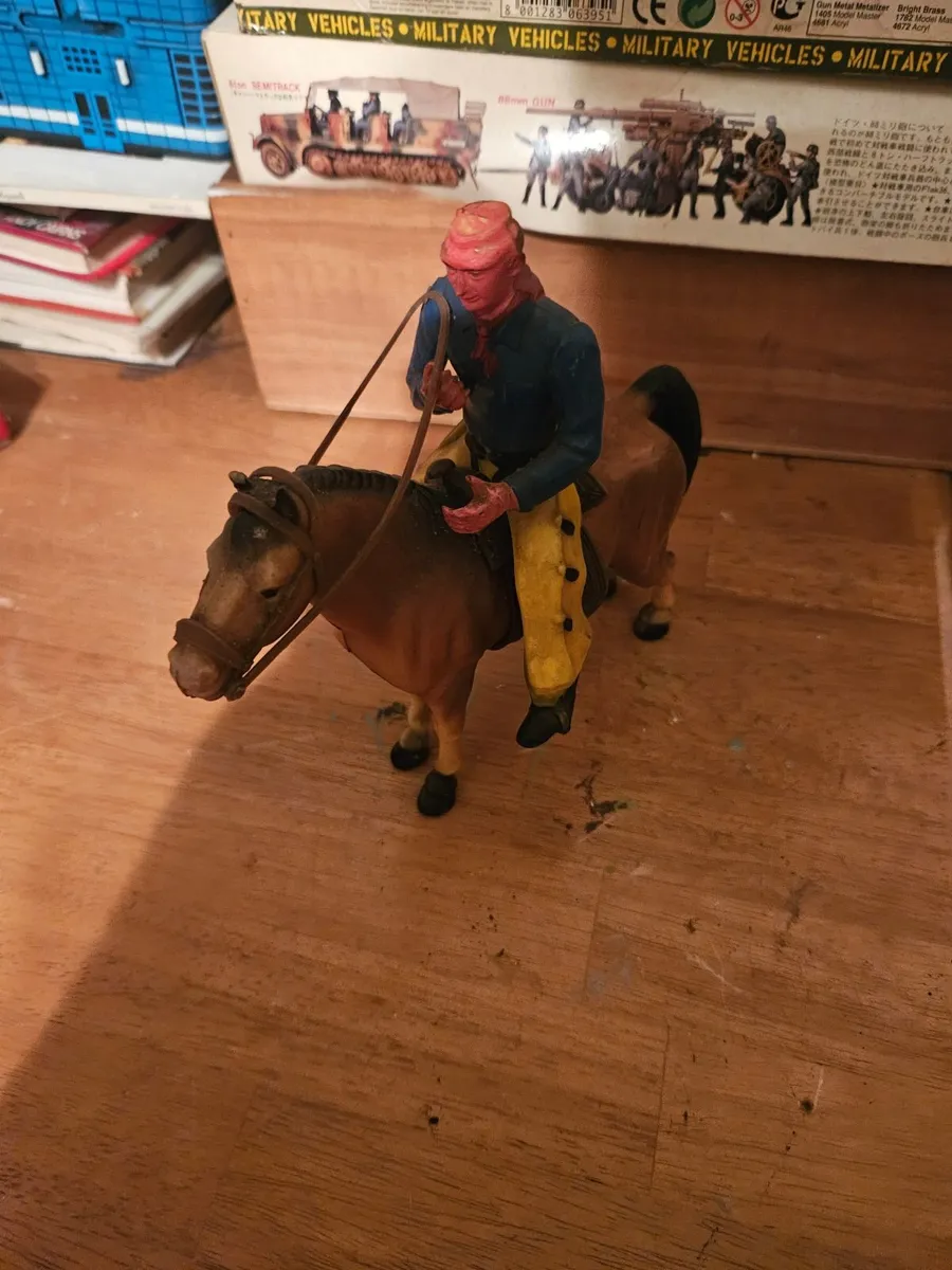 Vintage 1950's Cowboy on Horse Back Hardplastic - Image 1