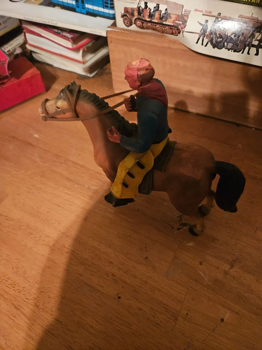 Vintage 1950's Cowboy on Horse Back Hardplastic - Image 2