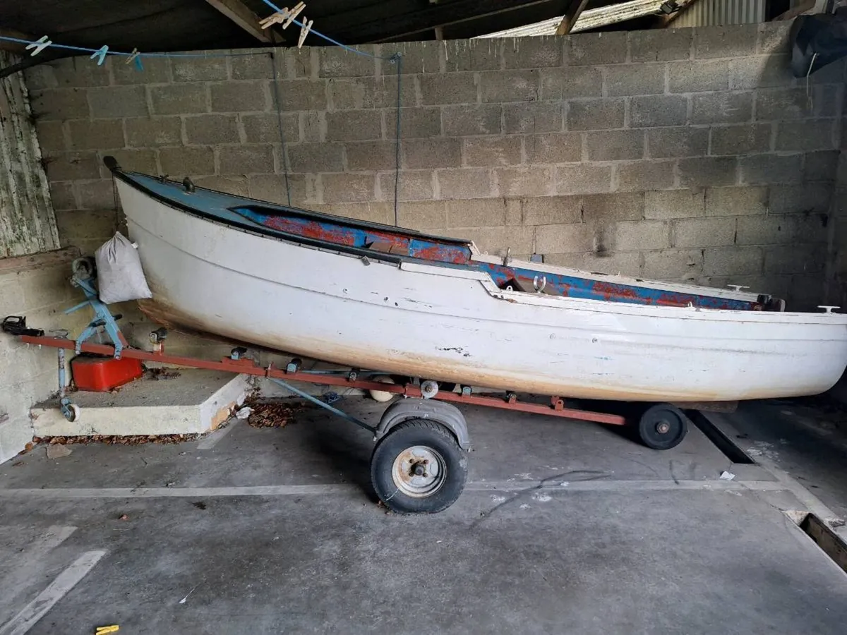 14.5ft Boat, Trailer, and 9.9hp engine - Image 1