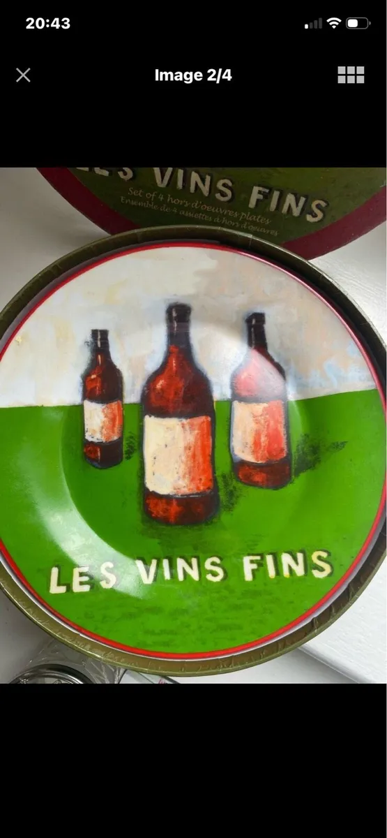 Cocktail Plates Set- Les Vins Fins - Image 2
