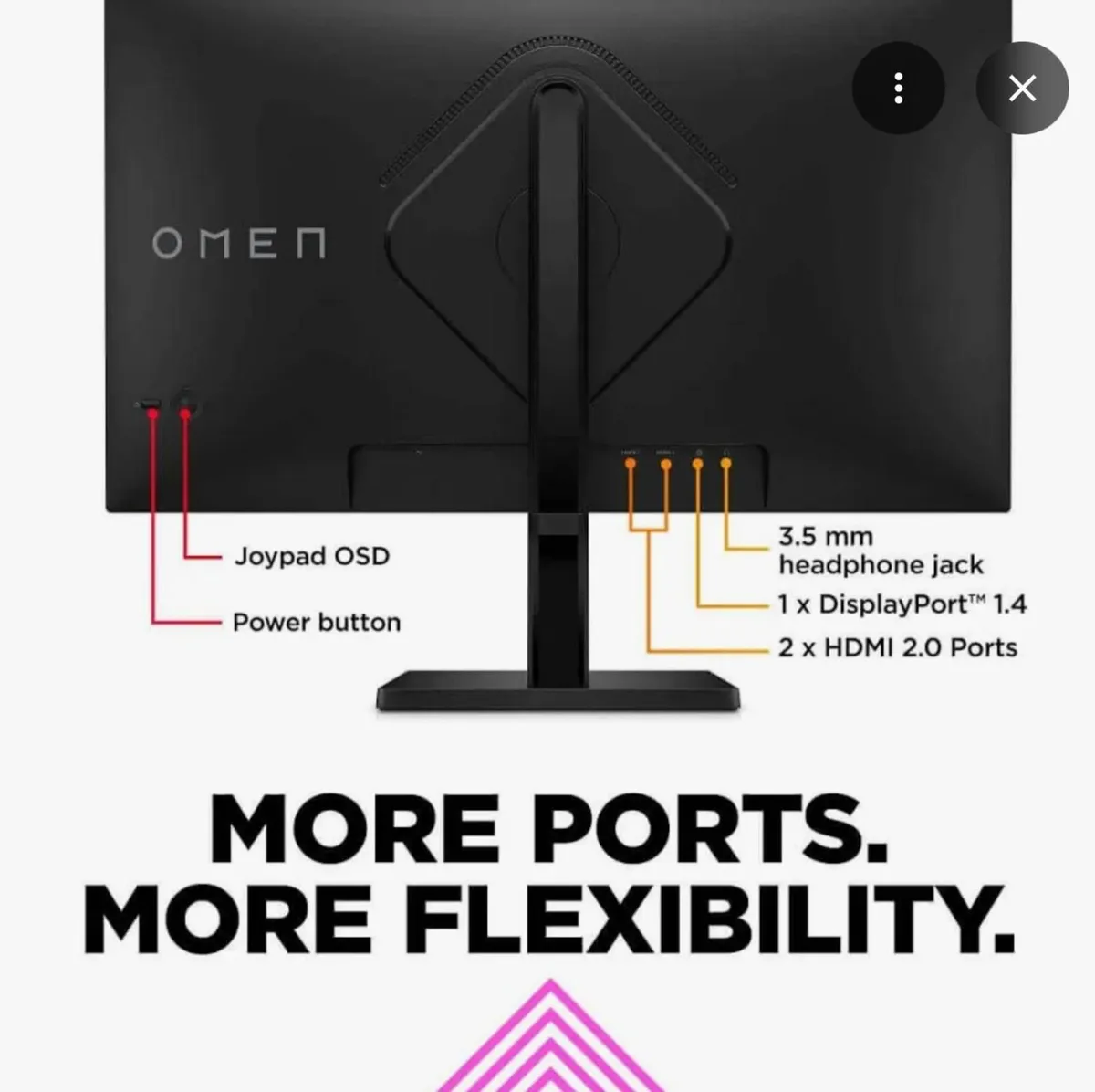 OMEN 27'' GAMING MONITOR WITH WEBCAM - Image 2