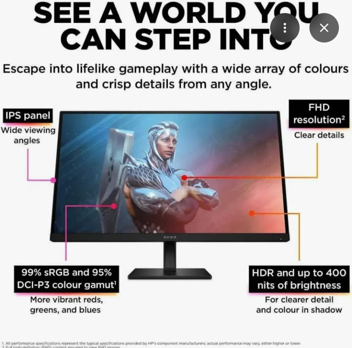 OMEN 27'' GAMING MONITOR WITH WEBCAM - Image 3