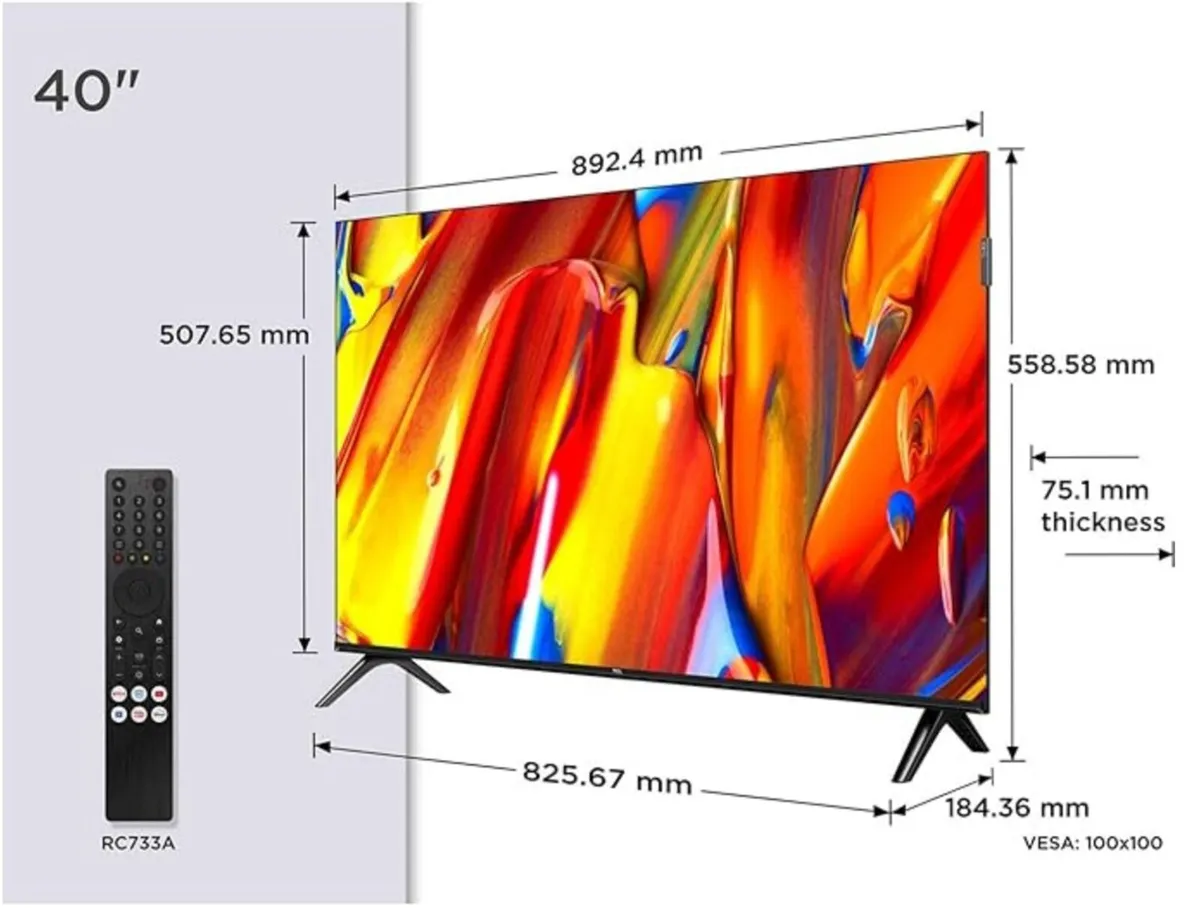 Brand New 40" Slimline SmTelevision - TCL 40V5C-UK - Image 2