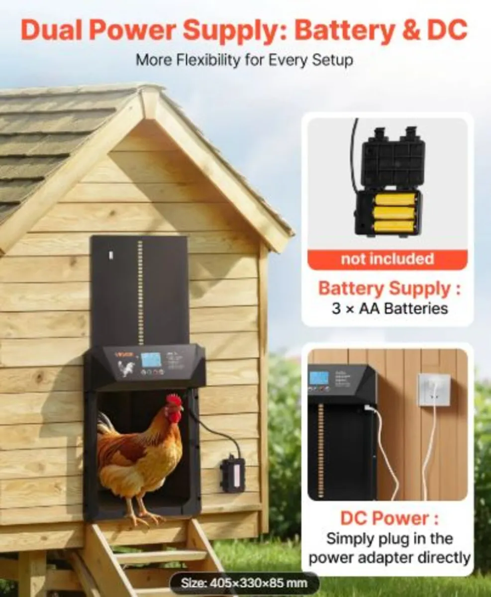 Automatic Chicken Coop Door, DC & Battery Powered - Image 2