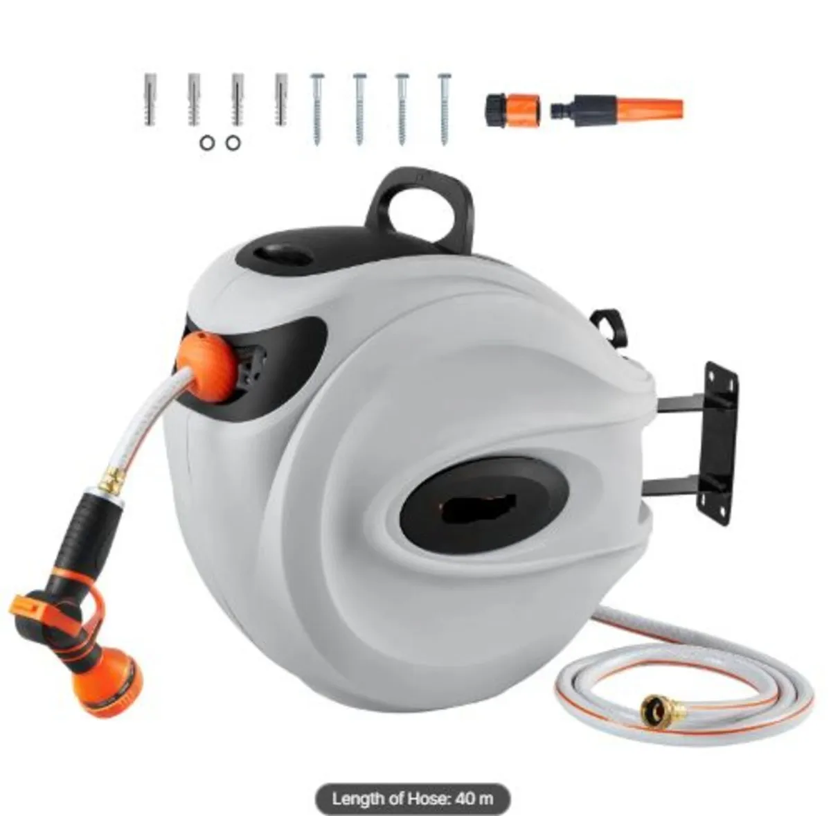 Retractable Garden Hose Reel, 1/2" x 131.23 ft - Image 1
