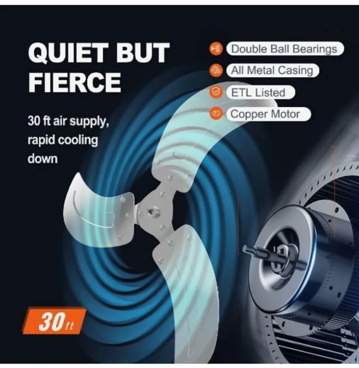 Wall Fan, 17.5 inch Wall Fan 4000 CFM - Image 2