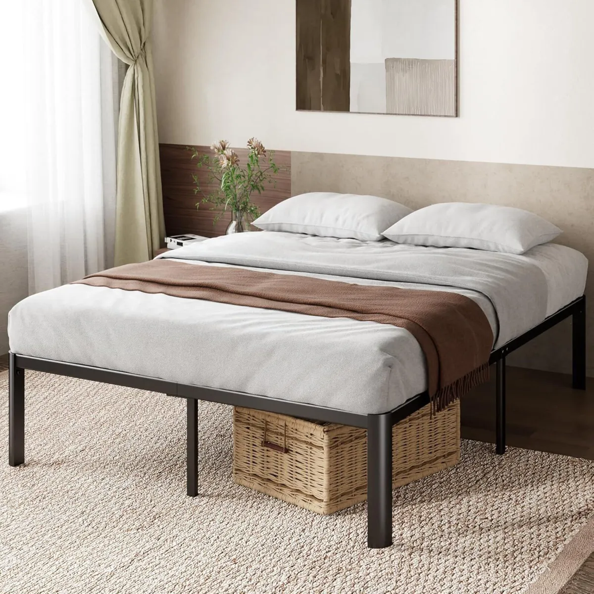 Van Double Bed Frame (135 x 190 cm) with Underbed - Image 1