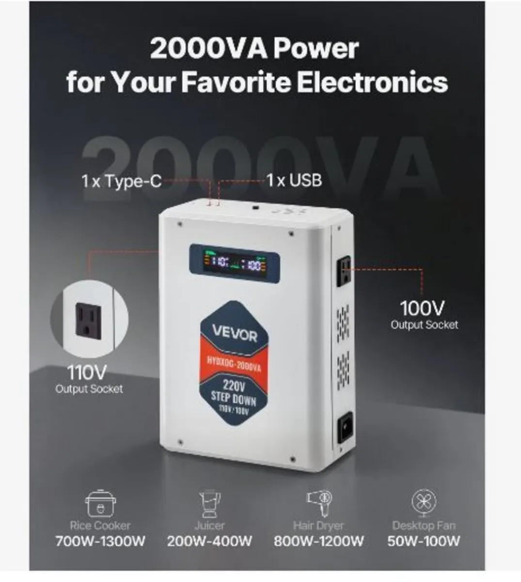 Step Down Voltage Converter, 2000VA - Image 3