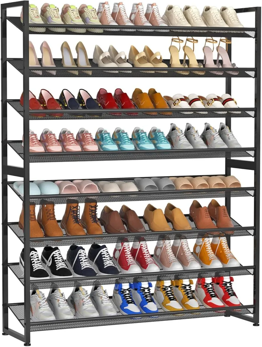 Large Shoe Rack 8 Tier Organizer Heavy Duty Metal - Image 1