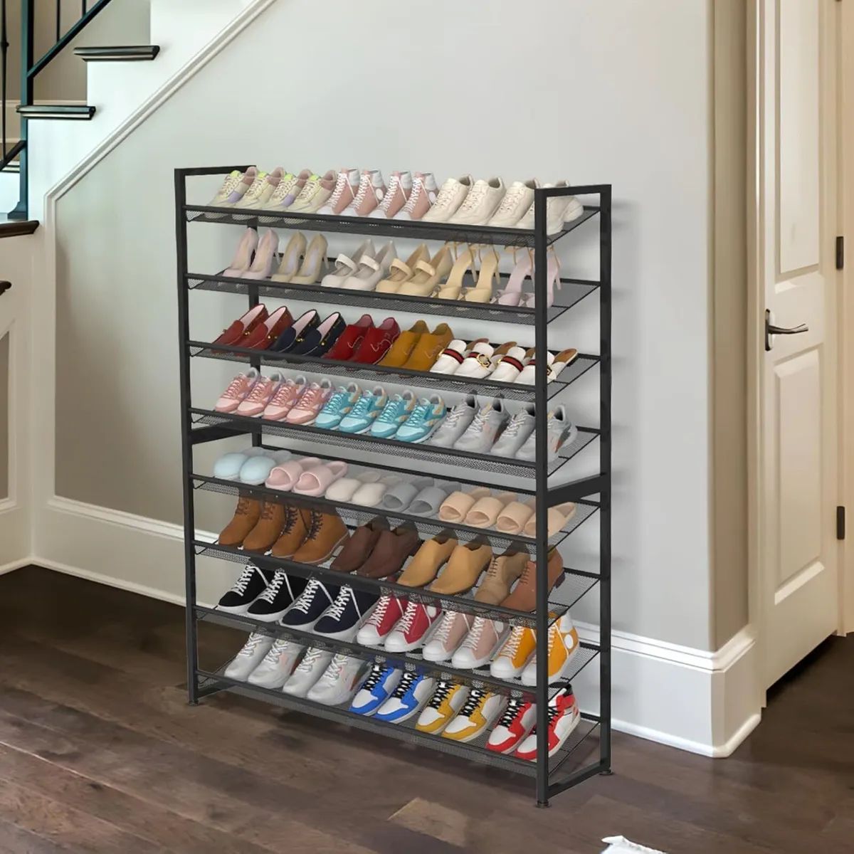 Large Shoe Rack 8 Tier Organizer Heavy Duty Metal - Image 2