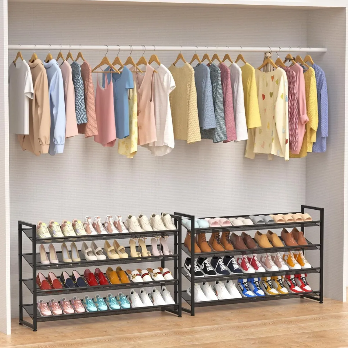 Large Shoe Rack 8 Tier Organizer Heavy Duty Metal - Image 4