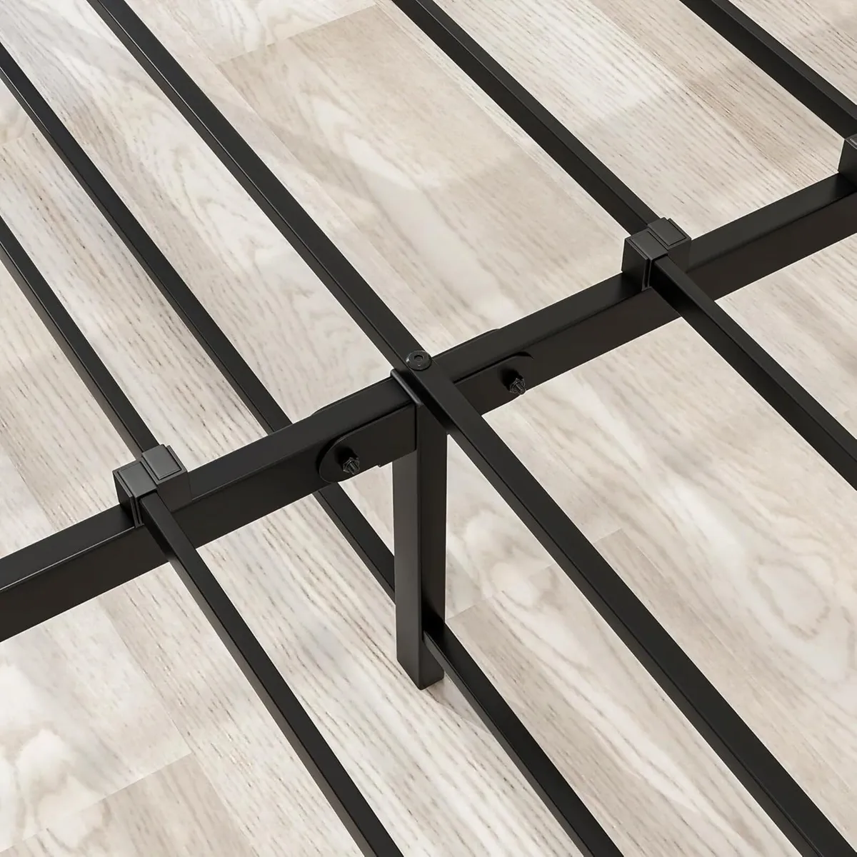 Double Bed Frames with Wood Headboard Metal - Image 4