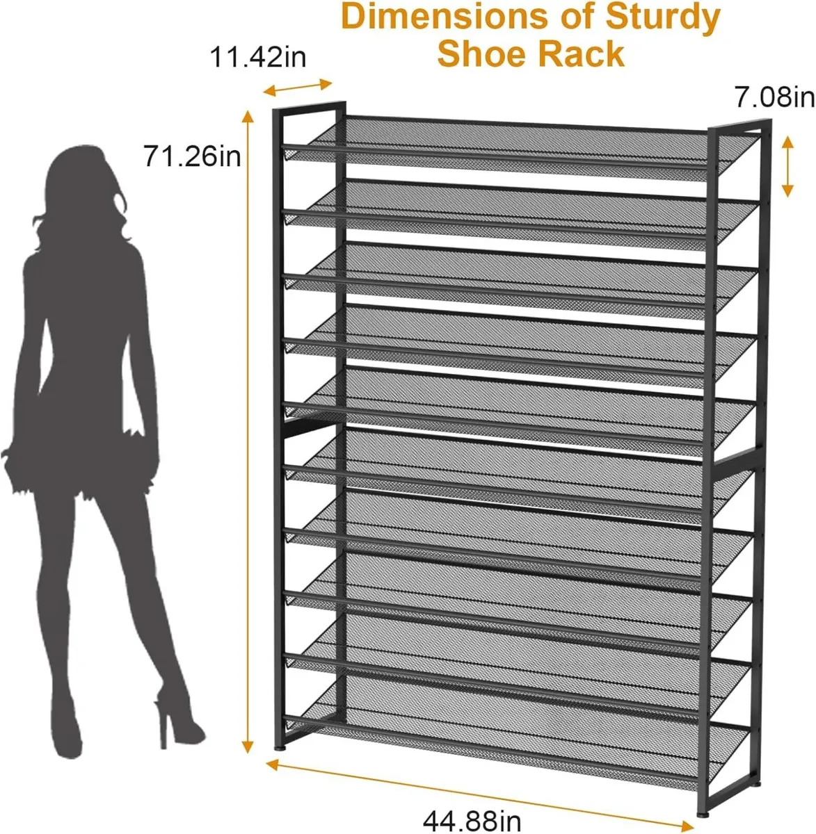 Large Shoe Rack 10 Tier Organizer Heavy Duty - Image 3