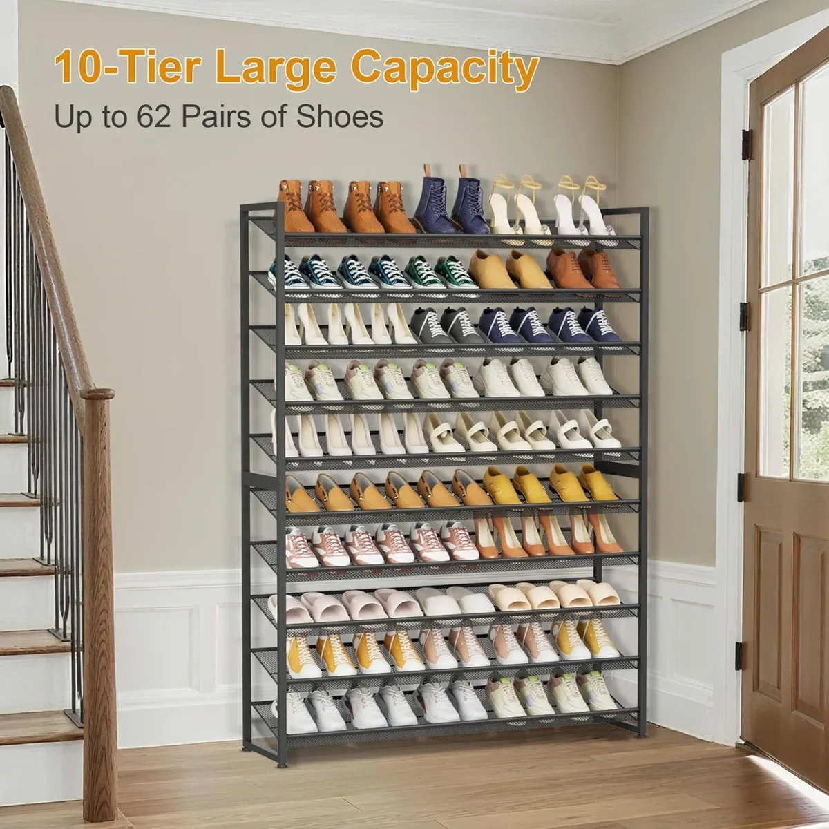 Large Shoe Rack 10 Tier Organizer Heavy Duty - Image 4