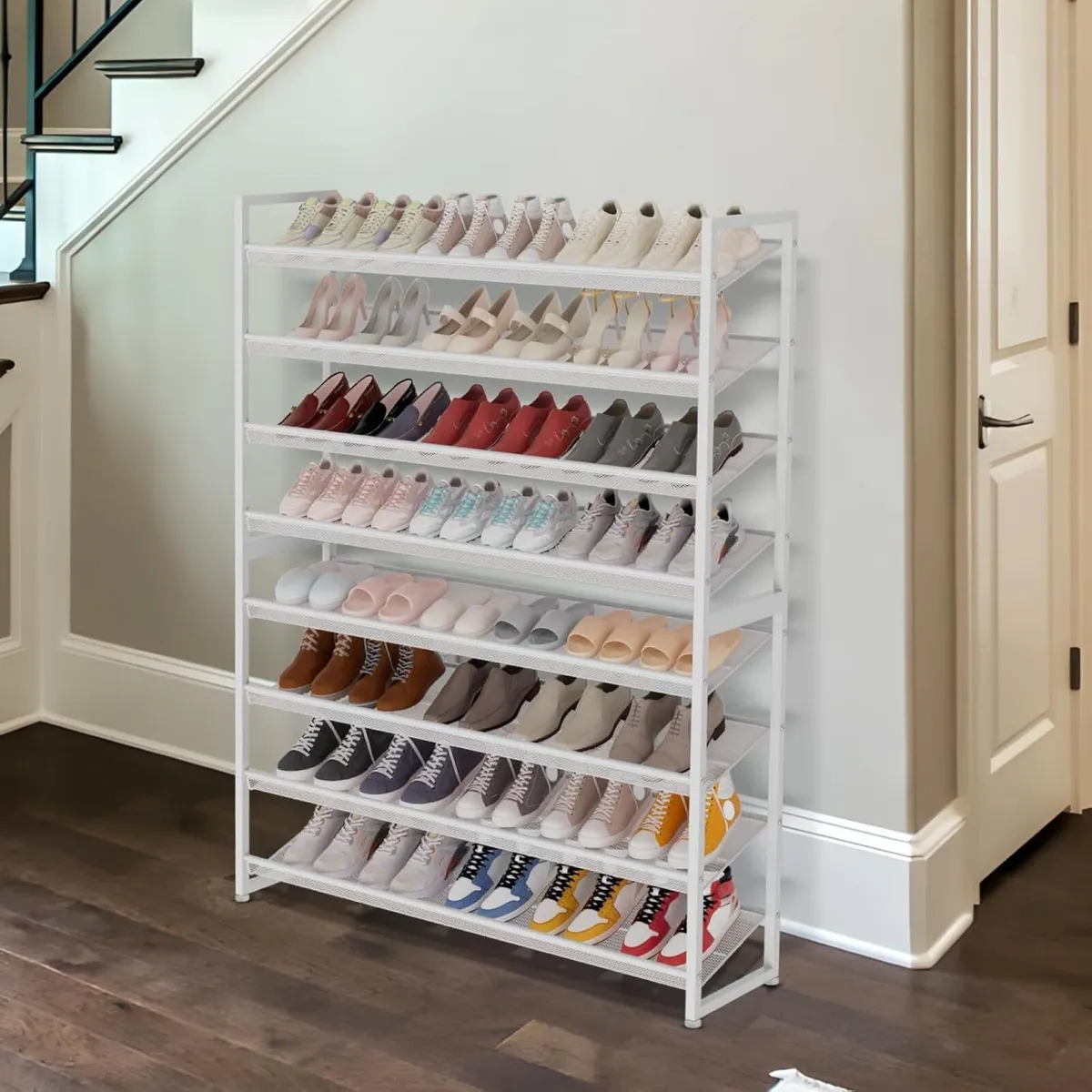 Large Shoe Rack 8 Tier Organizer Heavy Duty Metal - Image 2