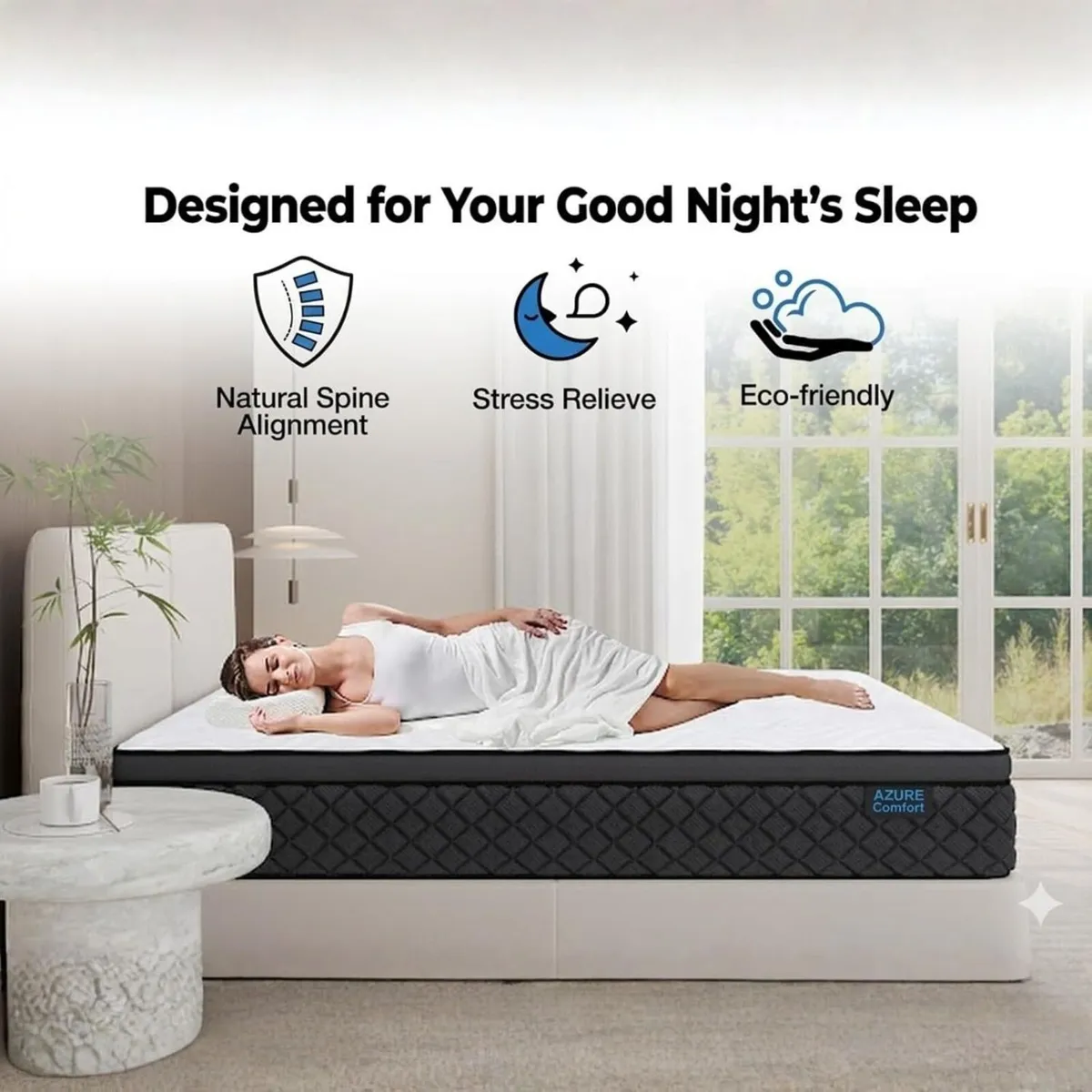 Azure 3FT Single Hybrid Mattress 12-Inch Individua - Image 4